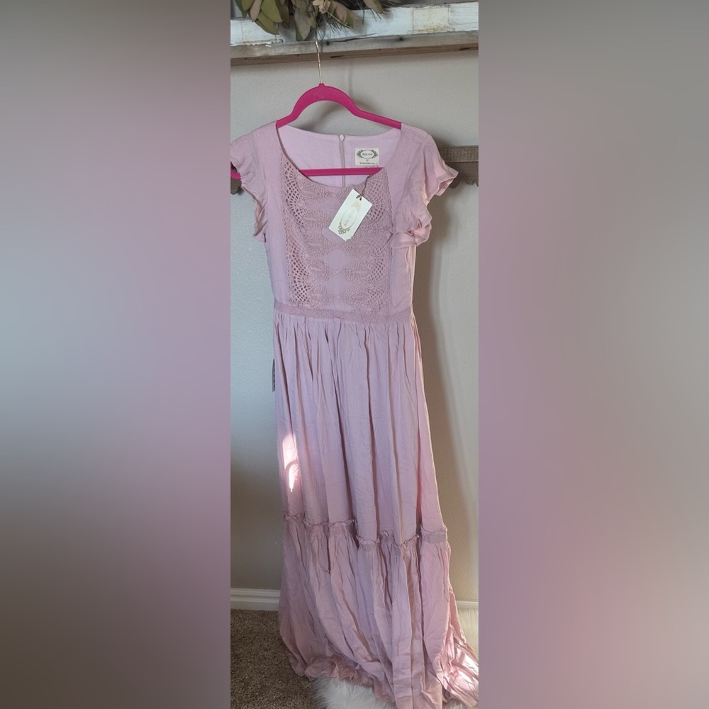 Joyfolie Pink Embellished Pleated Sundress